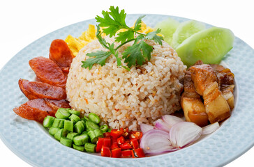 Rice Mixed with Shrimp paste - Thai traditional food