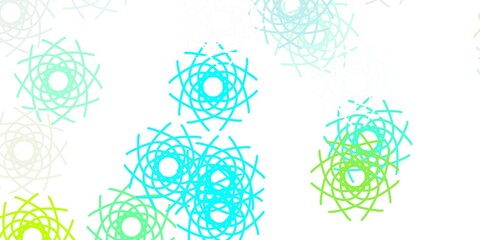 Light Blue, Green vector doodle texture with flowers.