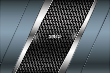   Metallic of blue technology background with dark space vector illustration