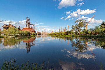 Fototapeta premium blast furnace in old factory site in beijing