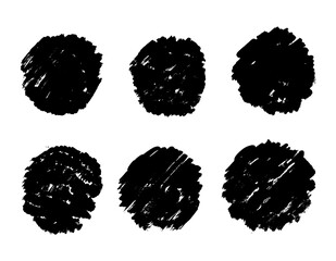 Grunge circles set. Grunge round shapes. Vector illustration.