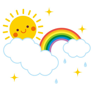 虹と太陽　イラスト