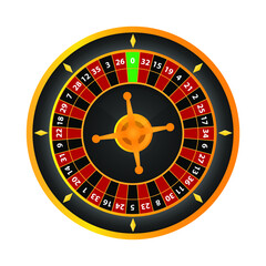Realistic casino gambling roulette illustration. Gambling concept.