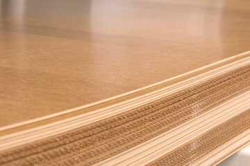 Waterproof plywood in a pack. Diagonal lines. Close-up background for entering text.