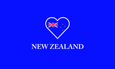 New Zealand heart love symbol flag country
