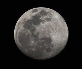 Full moon  seen in the dark sky at Chhattisgarh, India