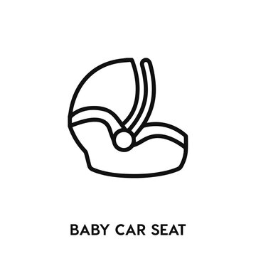 Baby Car Seat Icon Vector. Baby Car Seat Sign Symbol.