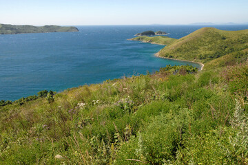 Far Eastern State Marine Reserve. View at Vityaz Bay of Peter the Great Gulf. Gamow Peninsula, Primorsky Krai (Primorye), Far East, Russia.