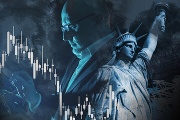 American investor. United States financier.  Graph shows a stock