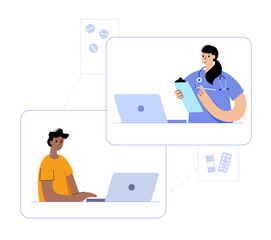 Online clinic and doctor concept