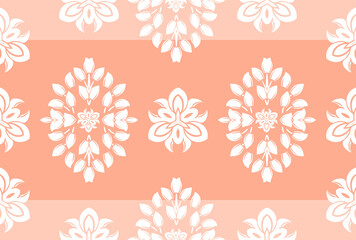 Seamless damask pattern wallpaper. Vintage decor in Victorian surface style. Passtel print surface design