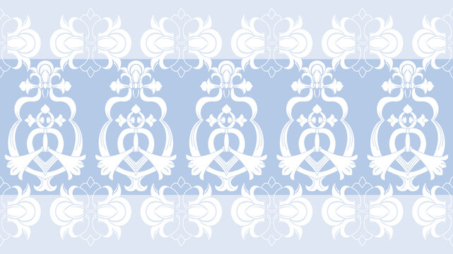 Seamless damask pattern wallpaper. Vintage decor in Victorian surface style. Passtel print surface design