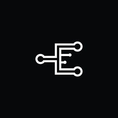  Professional Innovative Technology Initial E logo and EE logo. Letter E EE Minimal elegant Monogram. Premium Business Artistic Alphabet symbol and sign