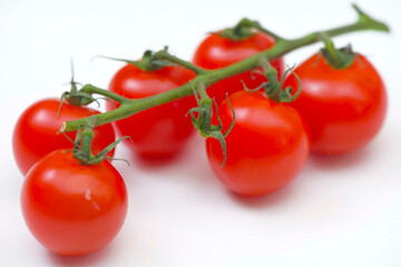 Świeże czerwone pomidorki czereśniowe, kiść