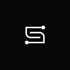  Professional Innovative Technology Initial S logo and SS logo. Letter S SS Minimal elegant Monogram. Premium Business Artistic Alphabet symbol and sign