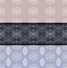 Set seamless color damsk pattern. Allover vector design for fabric, apparel textile, interior, wallpaper, phone case.