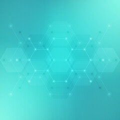 Abstract background of hexagons shape pattern. Concepts and ideas for healthcare technology, innovation medicine, health, science, and research.
