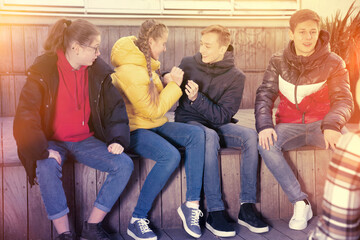 Teenage friends having fun outdoors