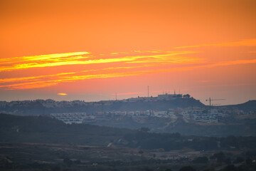 Sunset near Guardamar del Segura. Alicante province. Spain