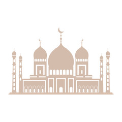 facade mosque islam structure on white background vector illustration design