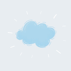 Vector illustration of Cloud icon on white background.