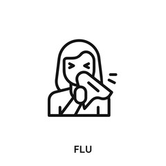 flu icon vector. flu sign symbol.