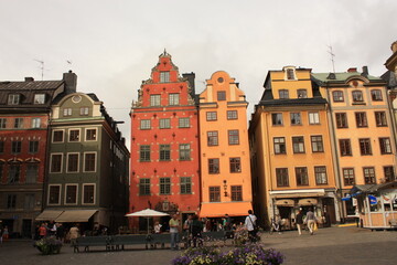 Naklejka premium Vieille Ville colorée de Stockholm Suède