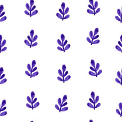 Seamless floral pattern, white background, watercolor 