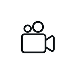 Outline Video Icon - Symbol of Film Camera - Play Video Online - Vector