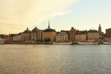 Obraz premium Vue Panoramique Vieille Ville colorée de Stockholm Suède