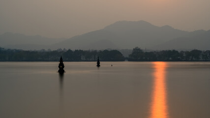 Sunset over the West Lake