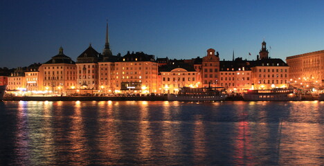 Vue Panoramique Vieille Ville colorée de Stockholm Suède
