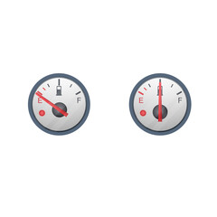 Fuel meter. Fuel consumption level, vector illustration