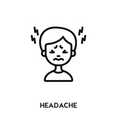 headache icon vector. headache sign symbol.