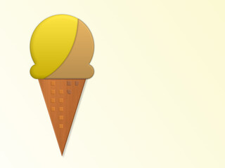 Eishörnchen auf gelben Hintergrund.