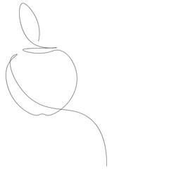 Apple background one line drawing, vector illustration	