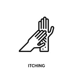 itching icon vector. itching sign symbol.