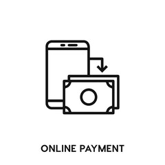 online payment icon vector. online payment sign symbol.