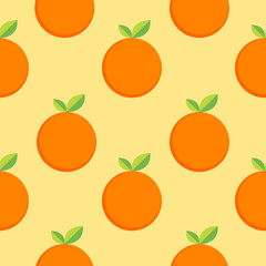 Oranges seamless pattern with. Citrus background. Vector illustration. Summer tropical background. colorful vector. hand drawing. fruit theme. design for fabric, textile, print, wrapper