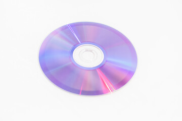 CDs DVDs - Blank recordable DVDs (DVD-R) purple discs on white background