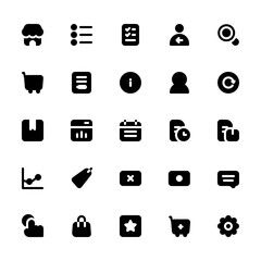 icon set market place or online shop theme icon with style solid for user interface and website