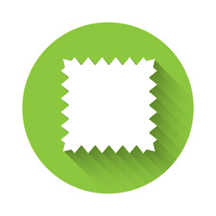 White Leather icon isolated with long shadow. Green circle button. Vector Illustration.