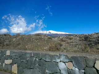 The approach to Mount Etna