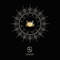 Fototapeta premium Zodiac sign Cancer. The symbol of the astrological horoscope.