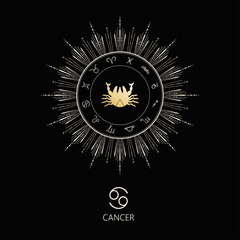 Zodiac sign Cancer. The symbol of the astrological horoscope.