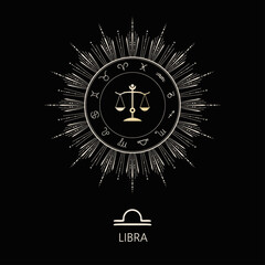Zodiac sign Libra. The symbol of the astrological horoscope.