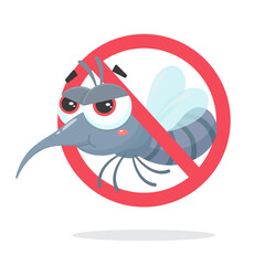 Vector cartoon mosquito sucking the blood of people, Aedes mosquitoes carry dengue fever to humans.