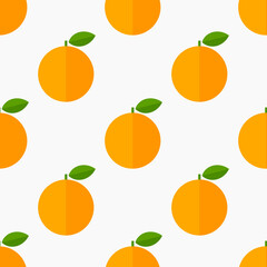 Orange fruits citrus seamless flat design pattern.