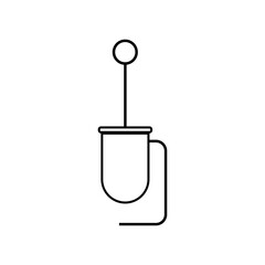 Toilet brush in toilet brush holder icon eps ten