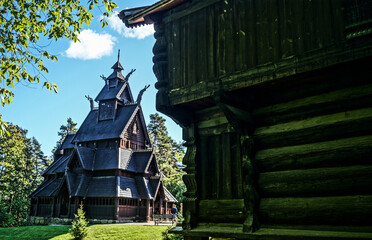 Stave church in Norsk Folkemuseum – Norwegian Museum of Cultural History